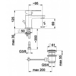 Bateria umywalkowa stojąca Mohit 5912-815-00