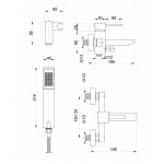Bateria wannowa ścienna CARO