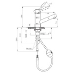 Bateria zlewozmywakowa stojąca z wyciąganym natryskiem Asti FERRO