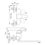 Bateria zlewozmywakowa ścianna Ancona