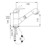 Bateria zlewozmywakowa stojąca z wyciąganym natryskiem Ancona