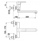 Bateria zlewozmywakowa ścienna Mohit 5910-910-00