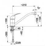 Bateria zlewozmywakowa stojąca Jaspis z ruchomą wylewką KFA 543-915-00