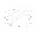 Bateria zlewozmywakowa stojąca z wyciąganym natryskiem VENA