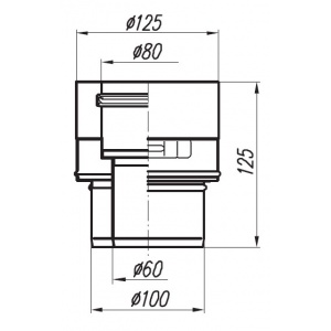 Redukcja biała SX-TD-REDB Ø60/100 na Ø80/125
