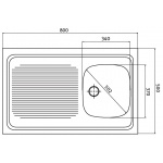 Franke SARA 711 80 x 50 jednokomorowy uniwersalny