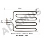 Grzałka piekarnika Amica / Mastercook 2500W kod: 05-654