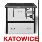 Kuchnia węglowa typu TK 2 - 610 <br>Biała<br><font color= "red">szuflada + podkowa</font>