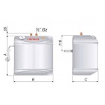 Podgrzewacz elektryczny zbiornikowy podumywalkowy (bezciśnieniowy) w komplecie z baterią trójdrożną