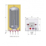 Zasobnik Biawar QUATTRO OW-E.7A z wężownicą i grzałką - wiszący