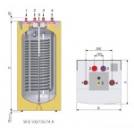 Zasobnik Biawar QUATTRO W-E stojący z wężownicą bez grzałki