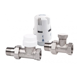 Zestaw termostatyczny THERMO SET prosty niklowany VALVEX 1/2 "