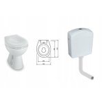 Zestaw miska stojąca Koło JUNIOR / BAMBI + spłuczka + deska