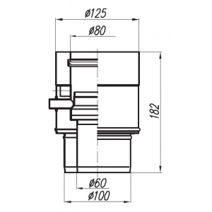 Redukcja nierdzewna z odskraplaczem SX-TD-REDO Ø60/100 na Ø80/125