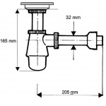 Syfon umywalkowy McAlpine 220+255CB