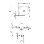 Umywalka FACILE 40x36cm + bateria+ korek automatyczny + syfon