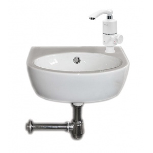 Umywalka PARVA + ogrzewacz + syfon + korek automatyczny 