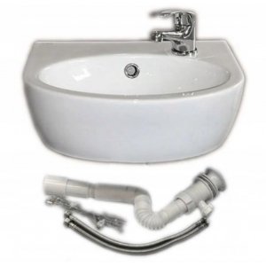 Umywalka PARVA  + bateria+ korek automatyczny + syfon