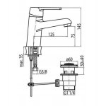 Umywalka President 50 x 44   bateria  korek automatyczny   syfon