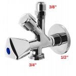 Zawór kątowy głowica suwakowa trójdrożny