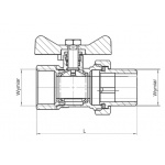 Zawór kulowy z motylkiem i śrubunkiem