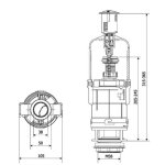 Zawór spłukujący dolnopłuka podwójny klawisz