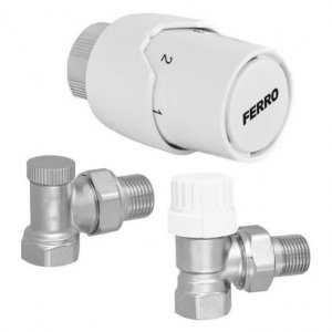 Zestaw termostatyczny FERRO kątowy wersja BIAŁA 1/2 "