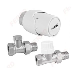 Zestaw termostatyczny FERRO prosty wersja BIAŁA 1/2 "