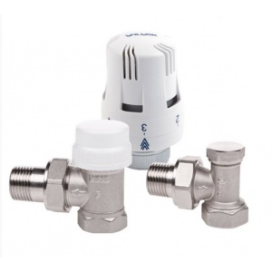 Zestaw termostatyczny THERMO SET kątowy niklowany VALVEX 1/2 "